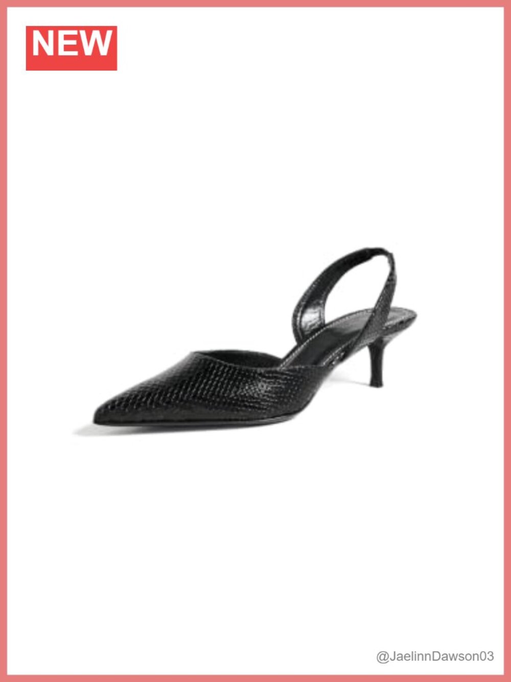 Snake Leather Slingback Heels Pointed Toe 2in